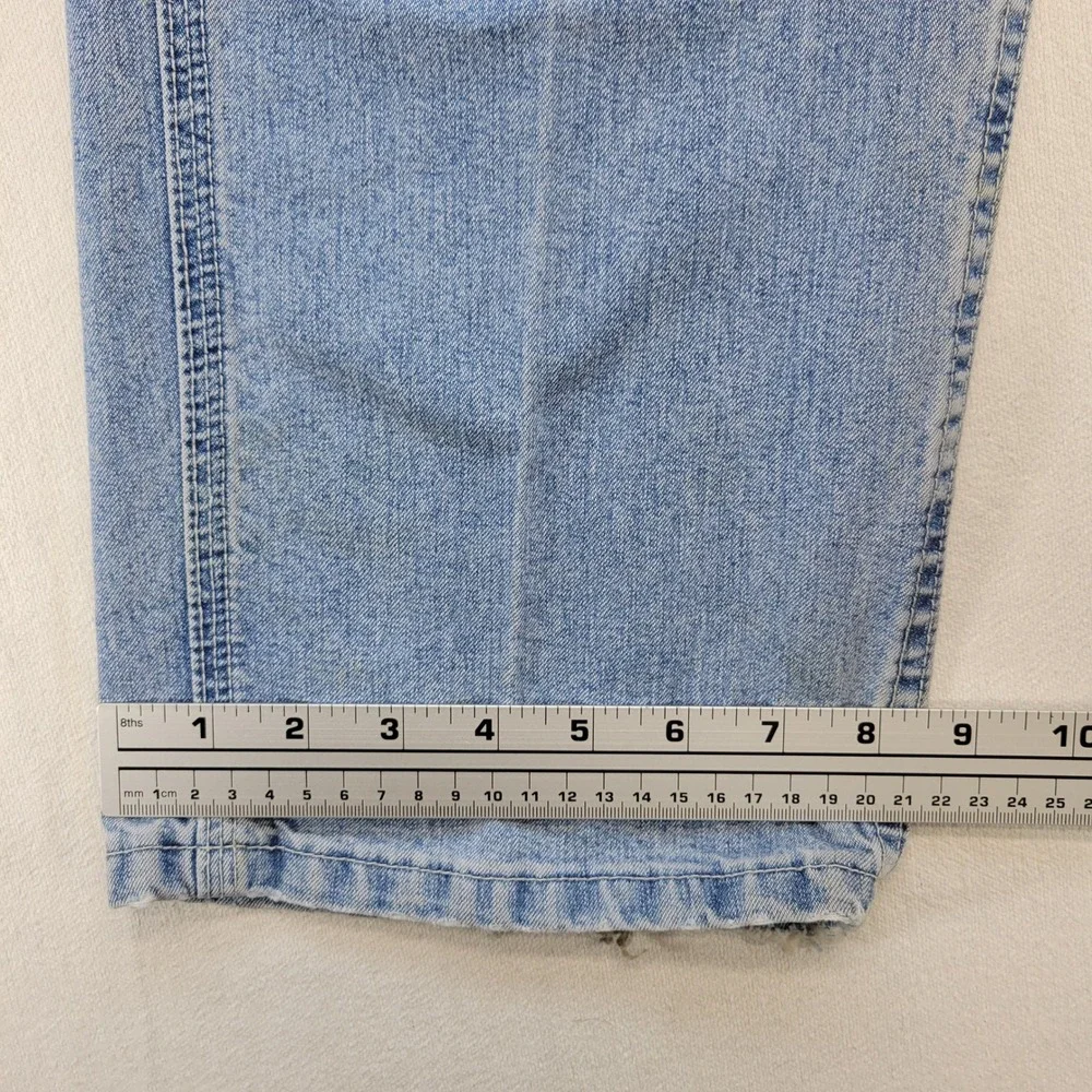 Lee Carpenter Jeans Mens 32x30 Light Wash Blue Denim Workwear Dungarees TZS-C381